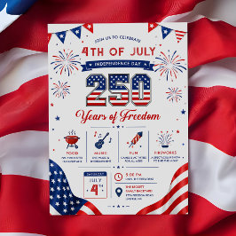 Amerika's 250e Verjaardag Patriottische Feest Kaart