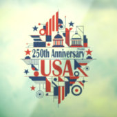 Amerika's 250e verjaardag raamsticker (Vel 3)