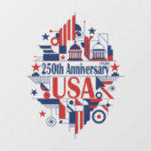 Amerika's 250e verjaardag raamsticker (Vel)