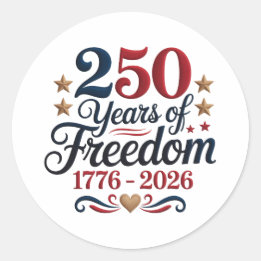 Amerika's 250e verjaardag ronde sticker