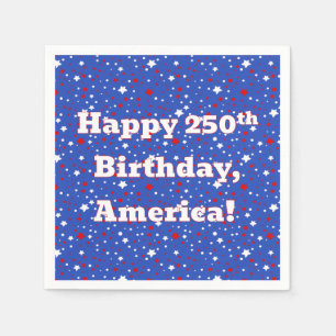 Amerika's 250e verjaardag schittert op blauw servet