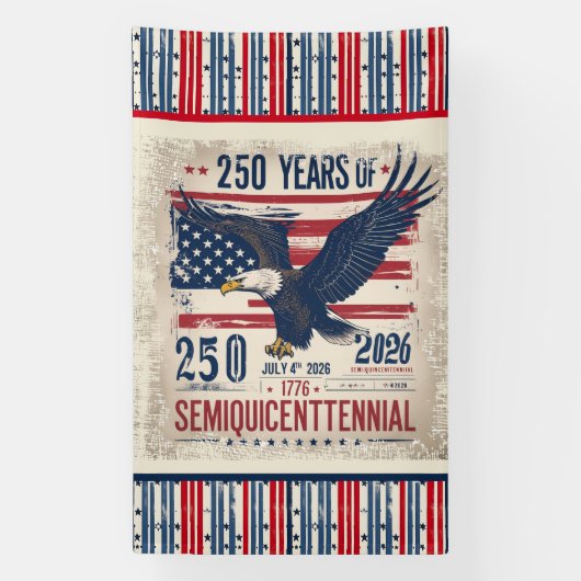 Amerika's 250e verjaardag Semiquicentennial Spandoek (Verticaal)