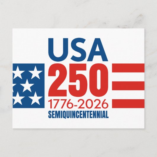 Amerika's 250e verjaardag - Stars and Stripes Briefkaart (Voorkant)