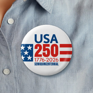 Amerika's 250e verjaardag - Stars and Stripes Ronde Button 5,7 Cm