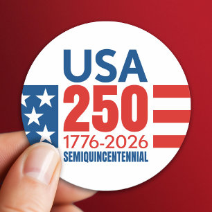 Amerika's 250e verjaardag - Stars and Stripes Ronde Sticker