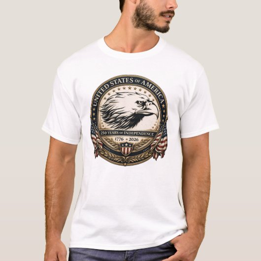 AMERIKA'S 250E VERJAARDAG T-SHIRT (Voorkant)