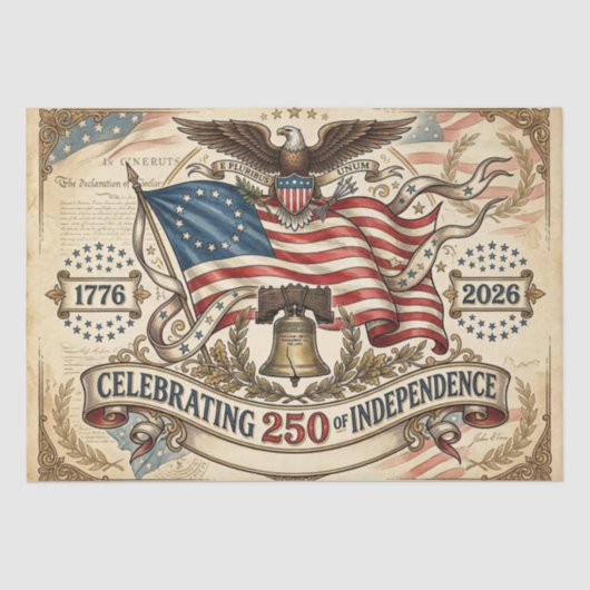 Amerika's 250e verjaardag tissuepapier (Voorkant)