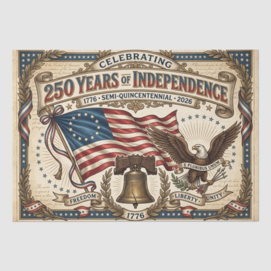 Amerika's 250e verjaardag tissuepapier (Voorkant)