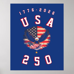 Amerika's 250e verjaardag USA 250 1776 2026 Poster