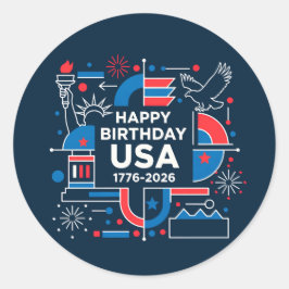 Amerika's 250e verjaardag V2 Ronde Sticker