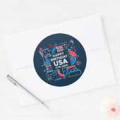 Amerika's 250e verjaardag V2 Ronde Sticker (Envelop)