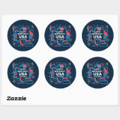 Amerika's 250e verjaardag V2 Ronde Sticker (Vel)