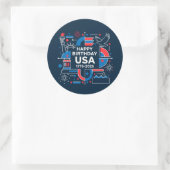 Amerika's 250e verjaardag V2 Ronde Sticker (Tas)