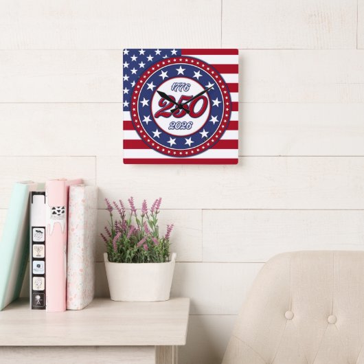 Amerika's 250e verjaardag vierkante klok (Leeskamer)