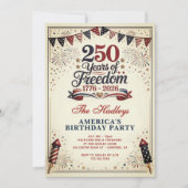 Amerika's 250e verjaardag Vintage Kaart (Voorkant)