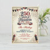 Amerika's 250e verjaardag Vintage Kaart (Staand voorkant)