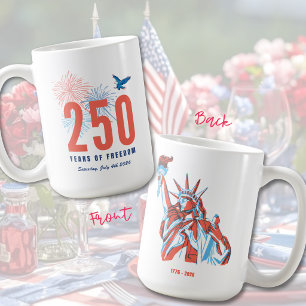 Amerika's 250e Verjaardag Vrijheid Patriotische Mo Koffiemok