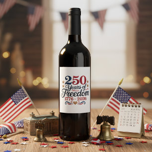 Amerika's 250e Verjaardag Wijn Etiket