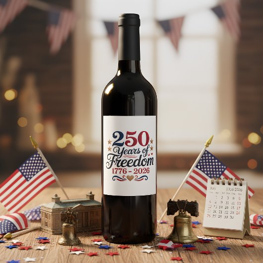 Amerika's 250e Verjaardag Wijn Etiket