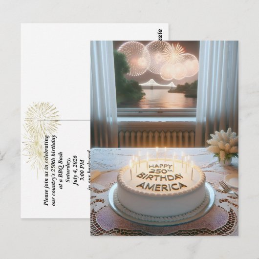 Amerika's 250e verjaardagsfeest briefkaart (Voorkant / Achterkant)