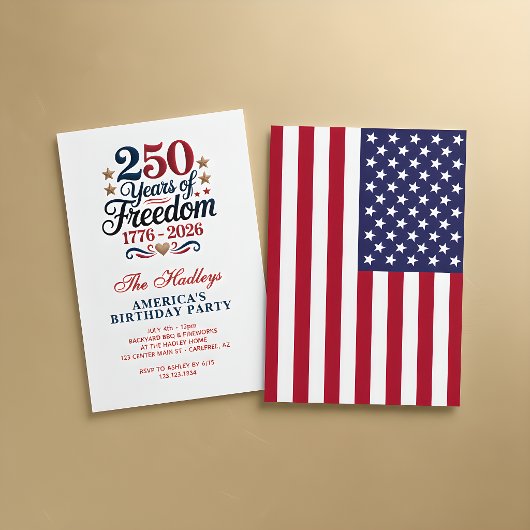 Amerika's 250e verjaardagsfeest kaart