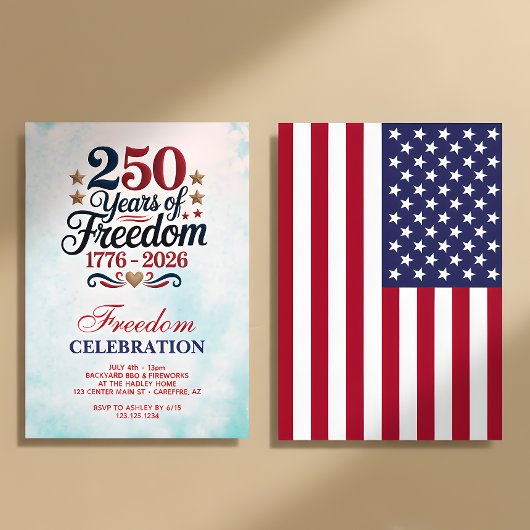 Amerika's 250e Verjaardagsfeest Kaart