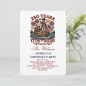 Amerika's 250e verjaardagsfeest kaart (Staand voorkant)