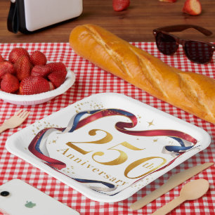 Amerika's 250e Verjaardagsfeest Papieren Bordje