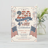 Amerika's 250e verjaardagsfeest uitnodiging (Staand voorkant)