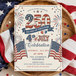 Amerika's 250e verjaardagsfeest uitnodiging