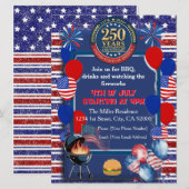 Amerika's 250e Verjaardagsfeest Uitnodiging (Voorkant / Achterkant)