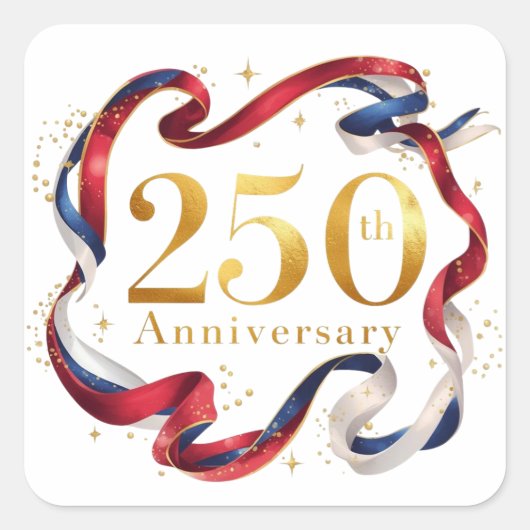 Amerika's 250e Verjaardagsfeest Vierkante Sticker (Voorkant)