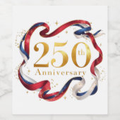 Amerika's 250e Verjaardagsfeest Wijn Etiket (Enkel label)