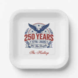 Amerika's 250e Verjaardagsnaam Papieren Bordje