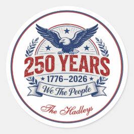 Amerika's 250e Verjaardagsnaam Ronde Sticker