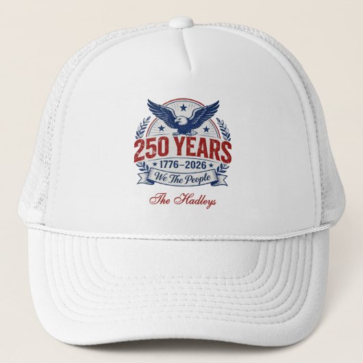 Amerika's 250e Verjaardagsnaam Trucker Pet (Voorkant)