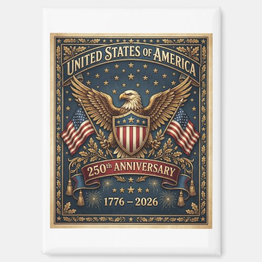 Amerika's 250e Versie 1 Magneet (Voorkant)