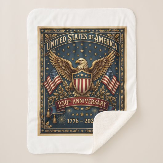 Amerika's 250e Versie 1 Sherpa Deken (Voorkant)