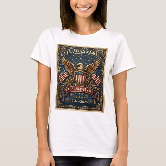 Amerika's 250e Versie 1    T-shirt (Voorkant)