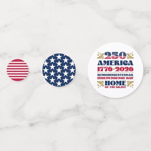Amerika's 250ste Jubileum Patriottisch Confetti (Achterkanten)