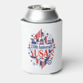 Amerika's 250ste verjaardag blikjeskoeler (Blikje Achterkant)