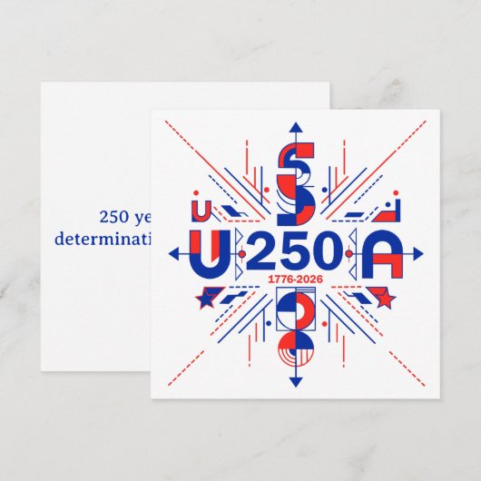 Amerika's 250ste verjaardag feestdagenkaart (Voorkant / Achterkant)