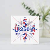 Amerika's 250ste verjaardag feestdagenkaart (Staand voorkant)