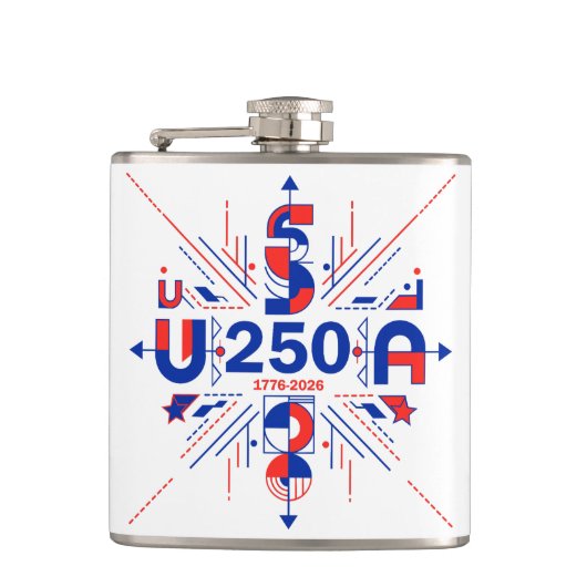 Amerika's 250ste verjaardag heupfles (Voorkant)