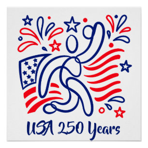 Amerika's 250ste verjaardag vieren perfect poster