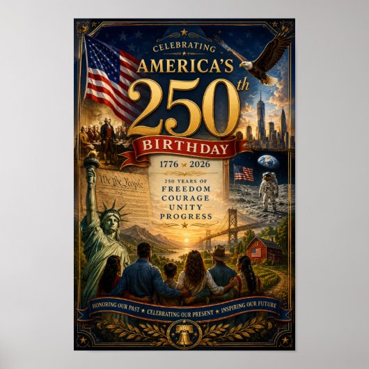 Amerika's 250ste verjaardag vieren! poster (Voorkant)