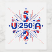 Amerika's 250ste verjaardag wijn etiket (Enkel label)
