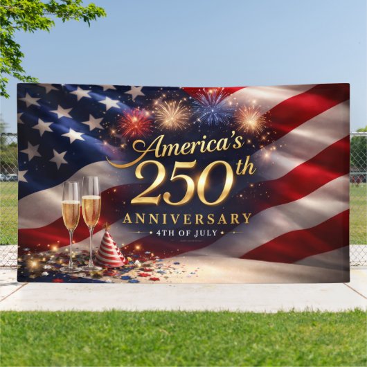 Amerika's 250ste Verjaardagsbanner Spandoek (Buitenkant)
