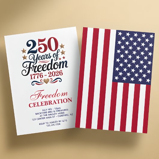 Amerika's 250ste Verjaardagsfeest Kaart