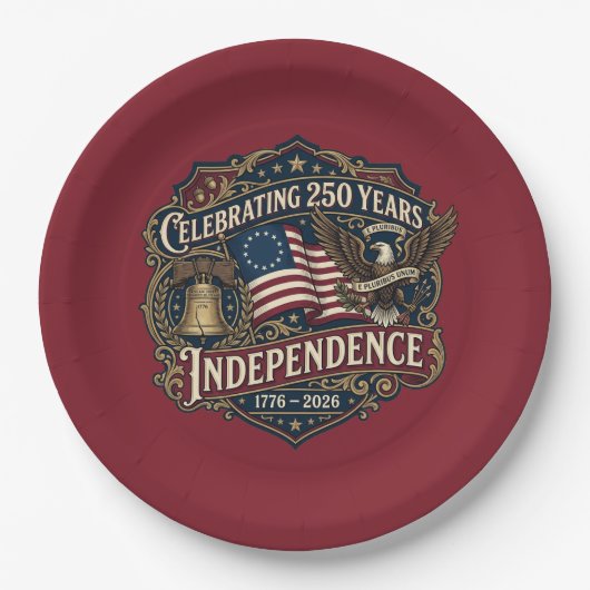 Amerika's 250ste Viering Papieren Bordje (Voorkant)